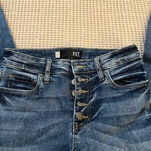 Kut from the Kloth High Rise Dark Blue Jeans, button fly NWOT